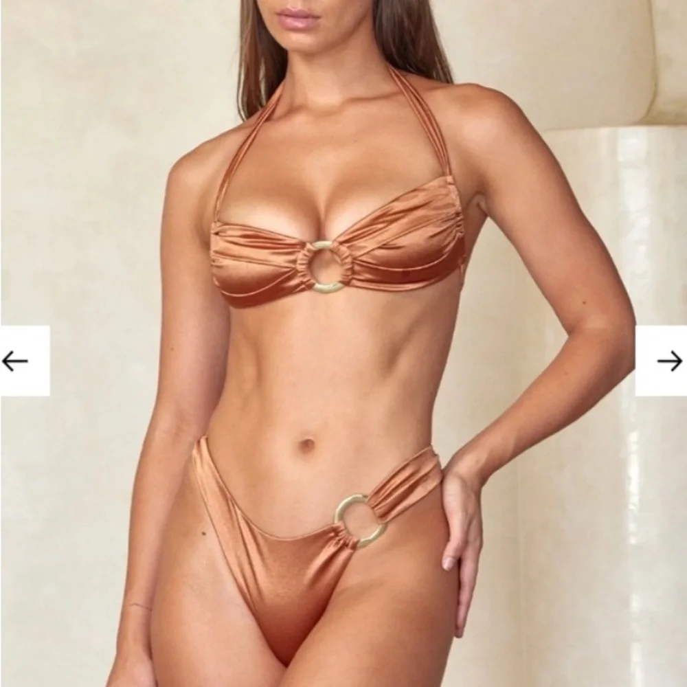 Monday Swimwear Bronte bronze bikini set - top, bottoms & wrap